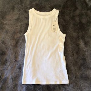 NWT White ribbed racerback tank-top